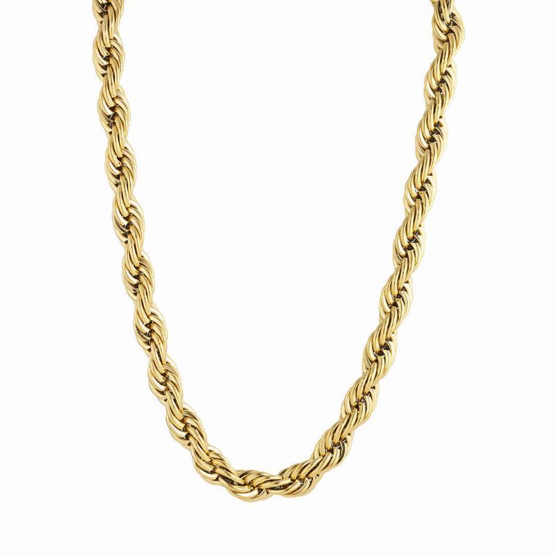 Forgyldt Rustfri Stål Rope Halskæde - Elegant Design