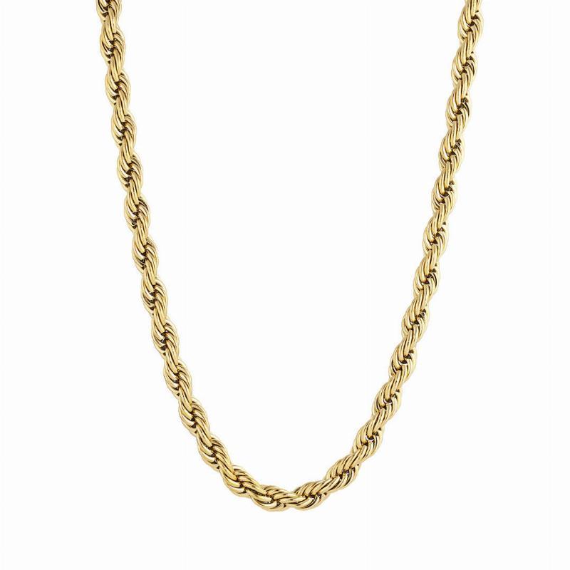 Rope Halskæde i Forgyldt Rustfrit Stål - Elegant Design