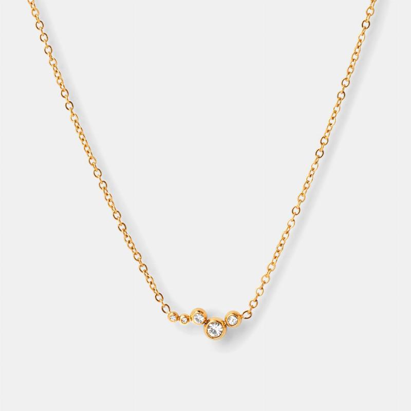 Cluster Zirkon Halskæde - 18K Guldbelagt Elegance