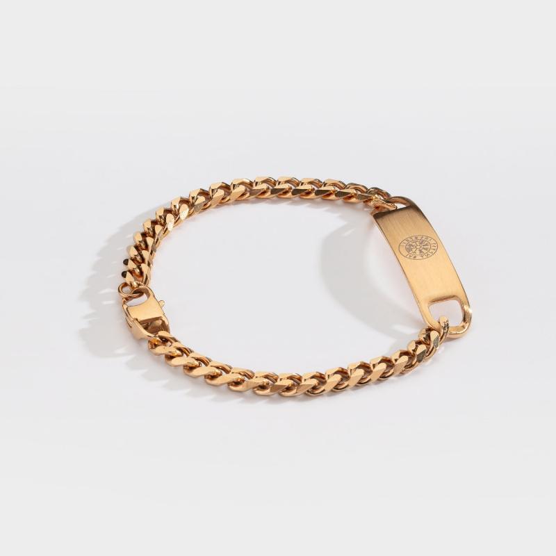 Sekvens Tag Armbånd - Guldtonet - Herre - Trendy Stil