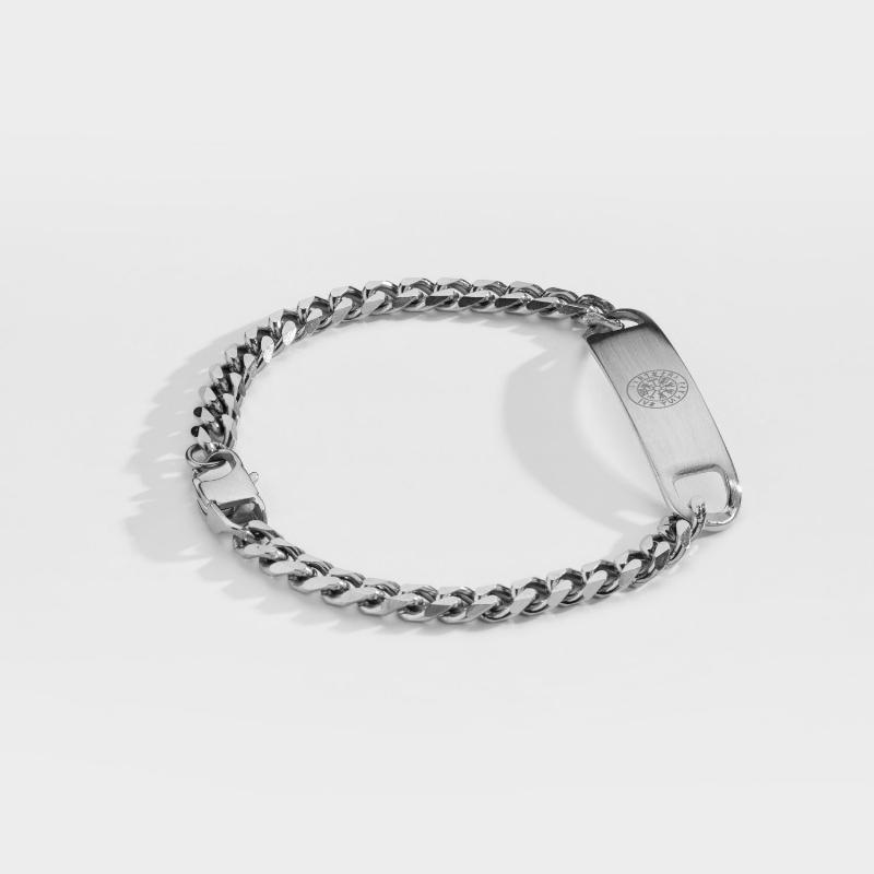 Sekvens Tag Armbånd - Sølvtonet - Herre - Tilbud!