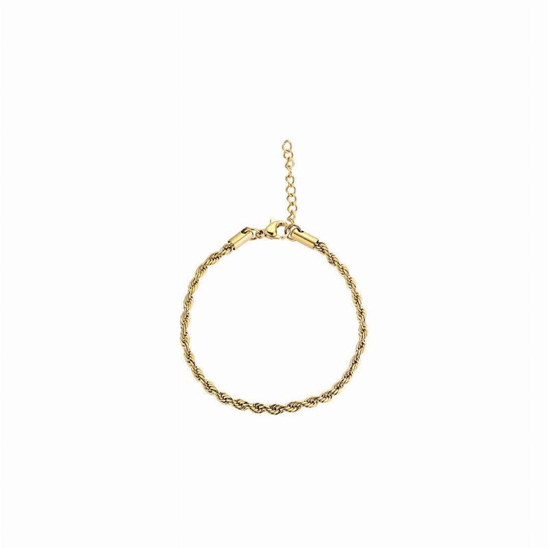 Rope Armbånd 6mm i Forgyldt Rustfrit Stål - Elegant Design