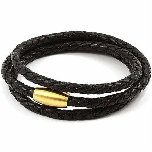 3 X Læderarmbånd med Gylden Lås - Fantastisk Tilbud!
