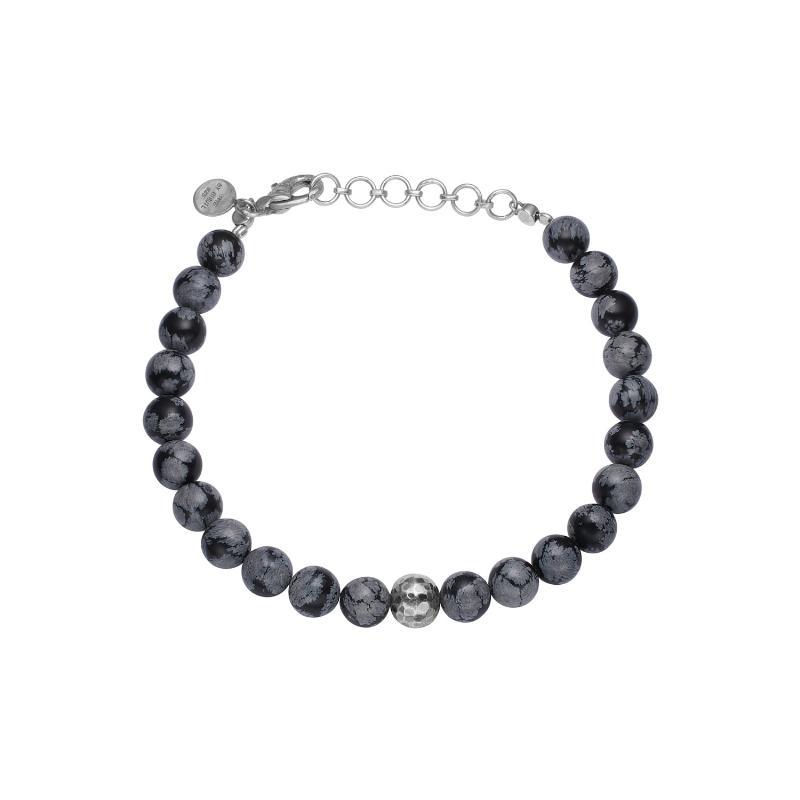 Balder Snowflake Obsidian Armbånd