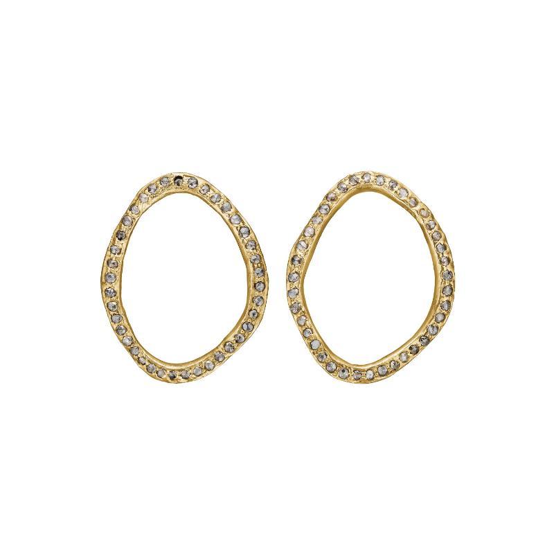 Onassis Oval Golden Pavé Ørestikkere - Tidløs Elegance