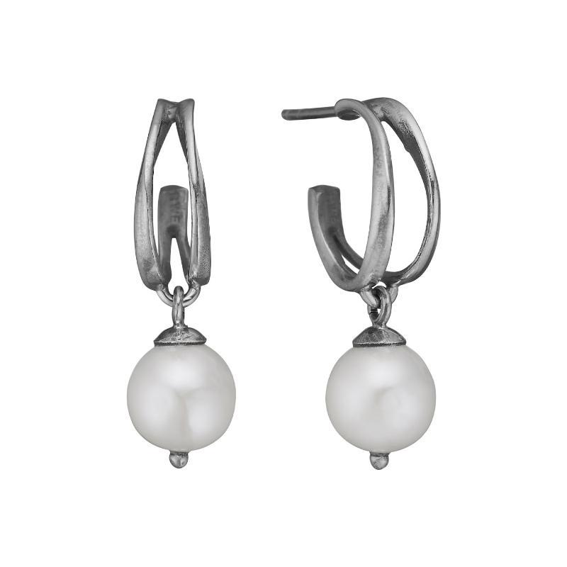 Lotus Silver Perle Creoler fra ByBirdie.dk - Hurtig levering!