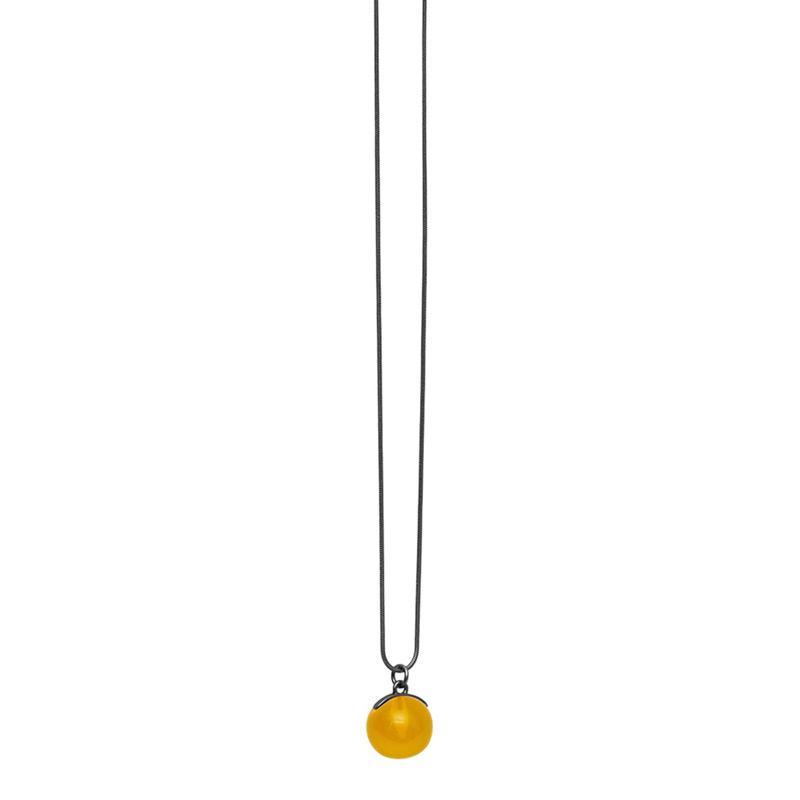 Alice Enkel Halskæde med Gul Glasperle - Justerbar Design
