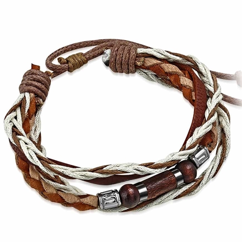 Bali Fashion Armbånd i læder og perler - Hurtig levering!