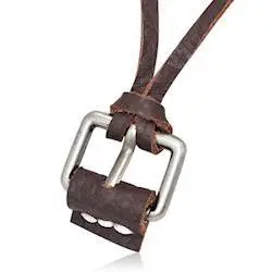 Maskulint læderhalskæde med metalspænde - Hurtig levering!