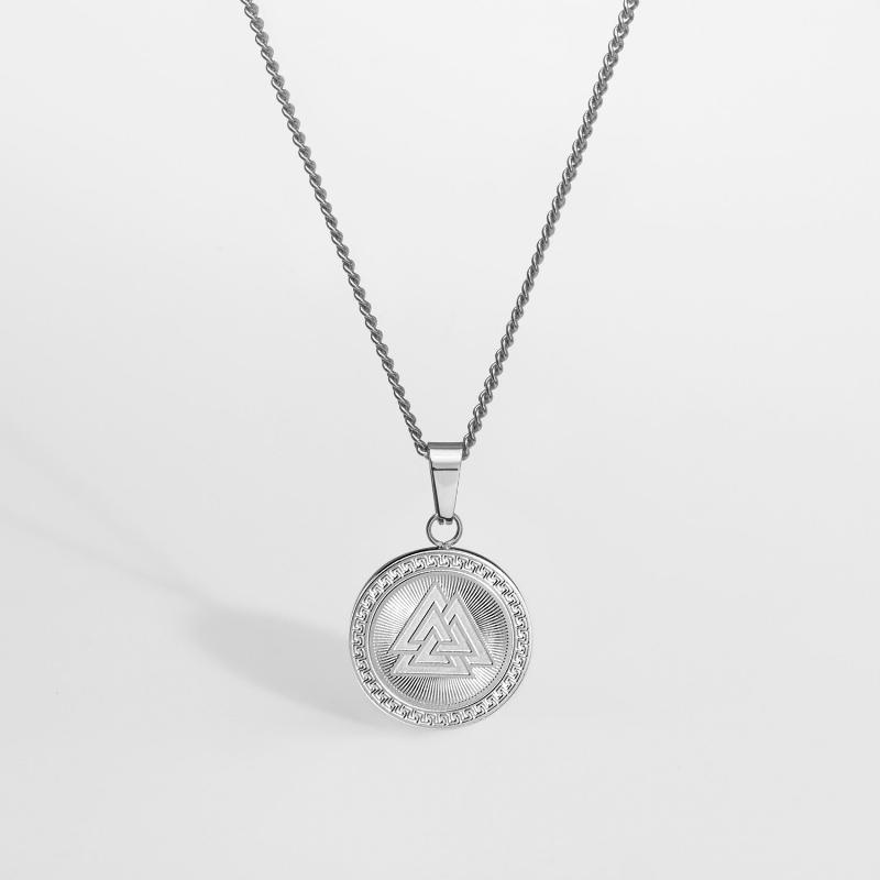 Valknut Signature Halskæde i Sølvtonet - Herre Smykke