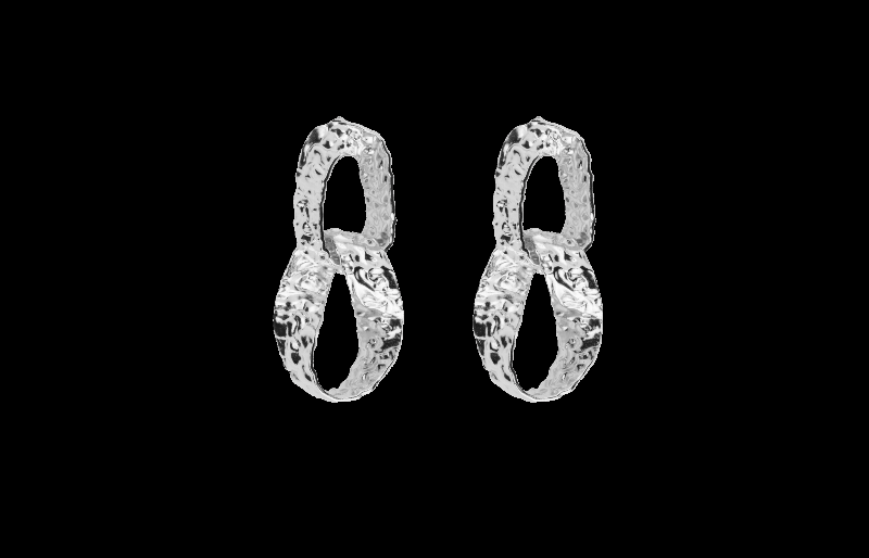 Ix Crunchy Double Hoops i Sølv - Elegant Øreringe