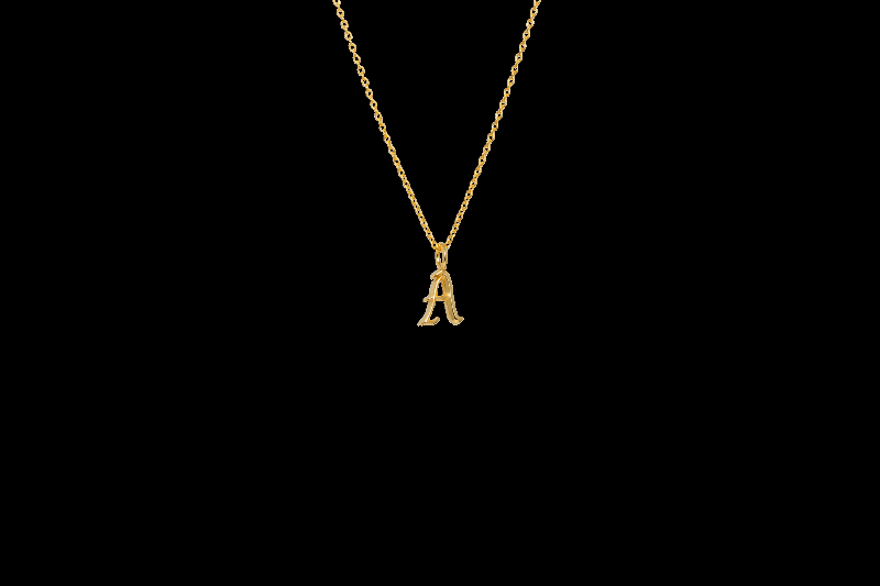 Ix A Letter Charm - Guld Smykke ved IX Studios