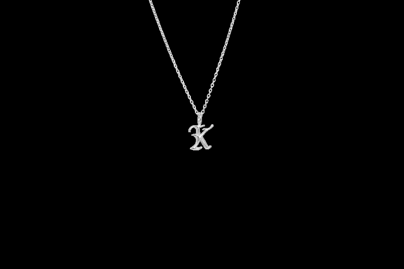 Ix K Letter Charm Silver