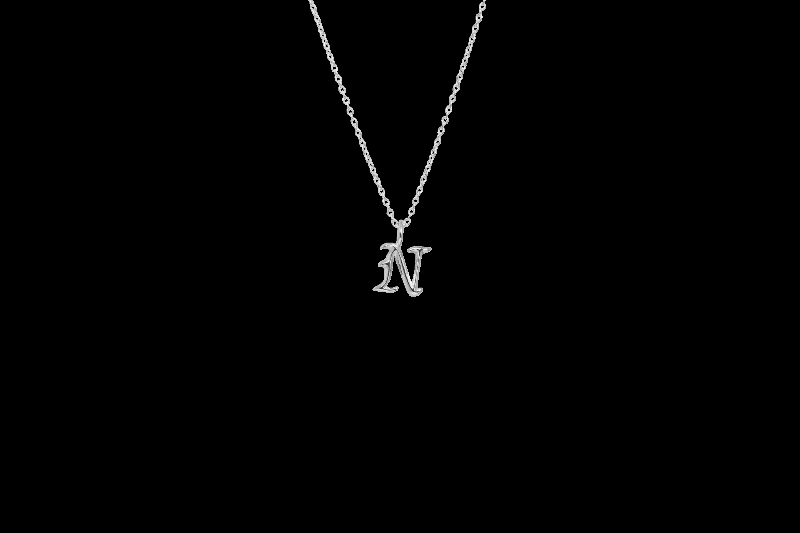 Ix N Letter Charm Silver