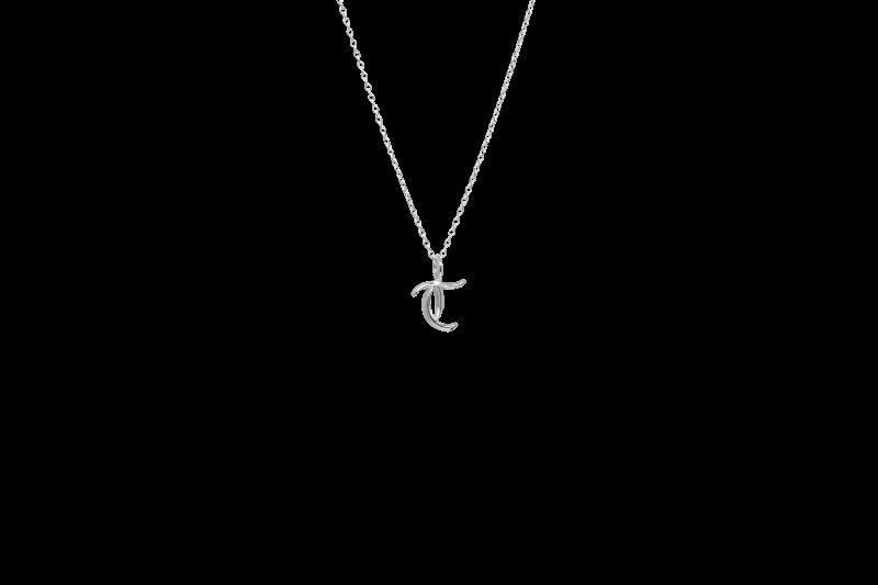 Ix T Letter Charm Silver