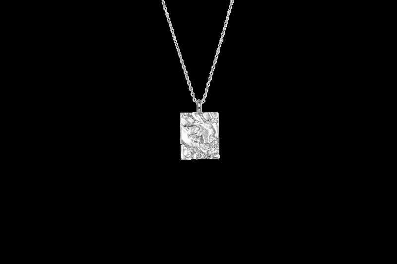 Ix Rustic Square Pendant i Sølv - Naturinspireret Smykke