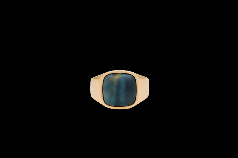 Ix Cushion Signetring med Hawks Eye - Unisex Smykke