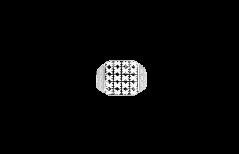 Ix Octagon Logo Signet Ring Silver