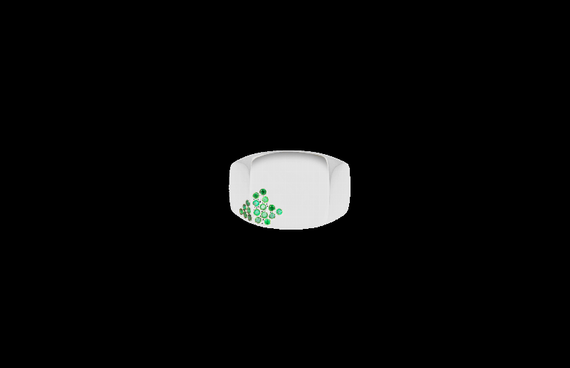 Ix Otto Ring i Sølv med Grønne Zirconia Sten