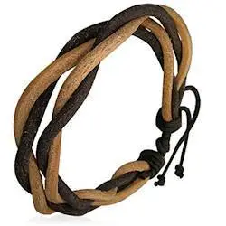 Tofarvet læderarmbånd til mænd - Hurtig levering!