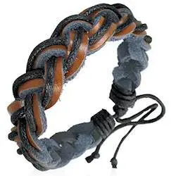 Trendy Bomulds- og Læderarmbånd - Unisex Stil