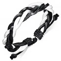 Læderarmbånd i sort og hvid - Hurtig levering!