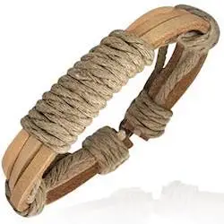 Rå Læderarmbånd med Bomuldsreb - Stærk Stil!