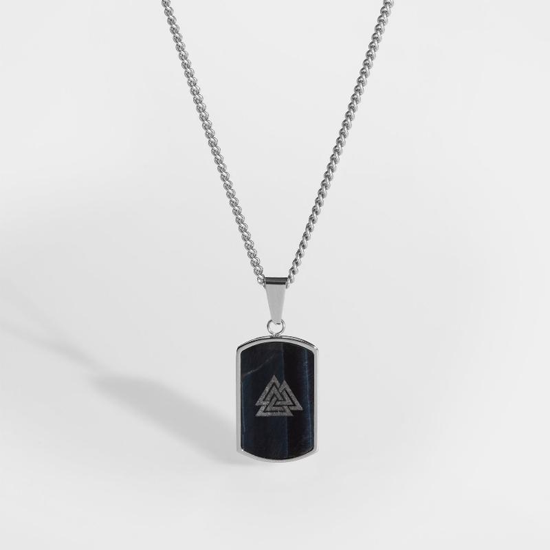 Valknut Halskæde i Sølv - 60 Cm - Herre - Nordisk Design
