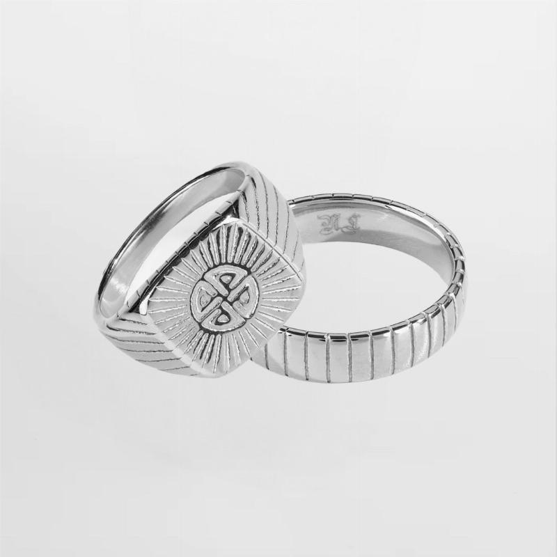 Knot Cut Bundle - Sølvtonet Herre Ring fra Northern Legacy