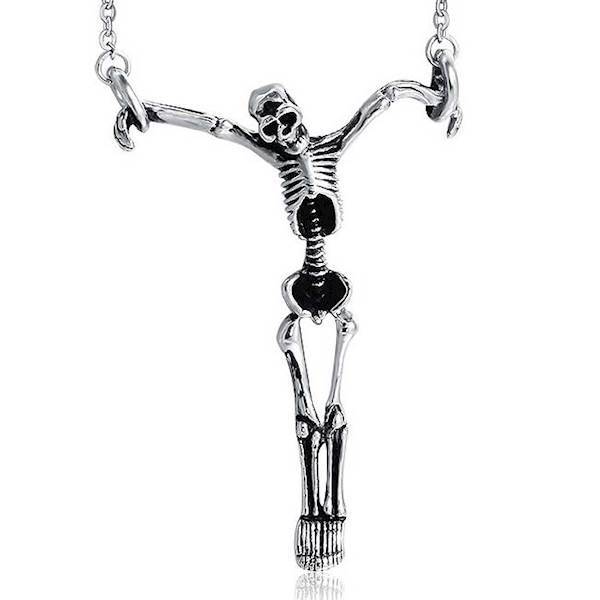 Skelethoved Vedhæng med Kæde - Unikt Design!