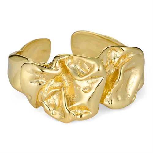 Selene Ring i Guld - Justerbar Smykke med Unikt Design