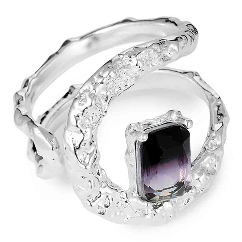 Leda Ring i Sterling med Sort CZ - Hurtig Levering!
