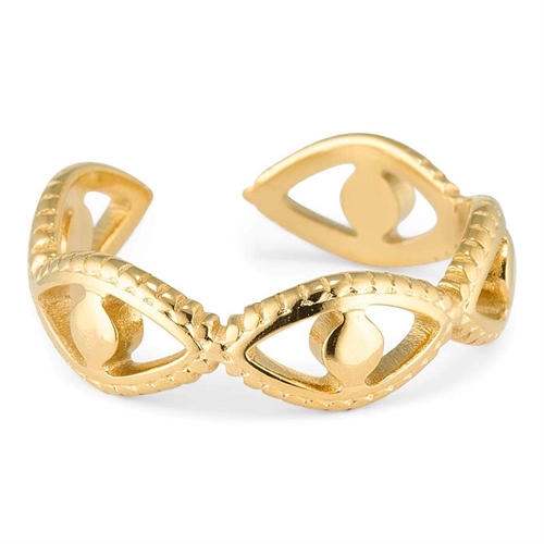 Forgyldt Aradia Ædelstål Ring - Justerbar og Elegant