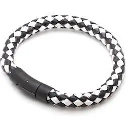 Sort Hvid Læderarmbånd - Elegant Smykke til Alle Stilarter