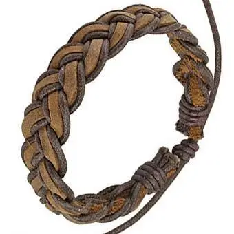 Elegant Herrearmbånd i Bomuld og Læder - Hurtig Levering!