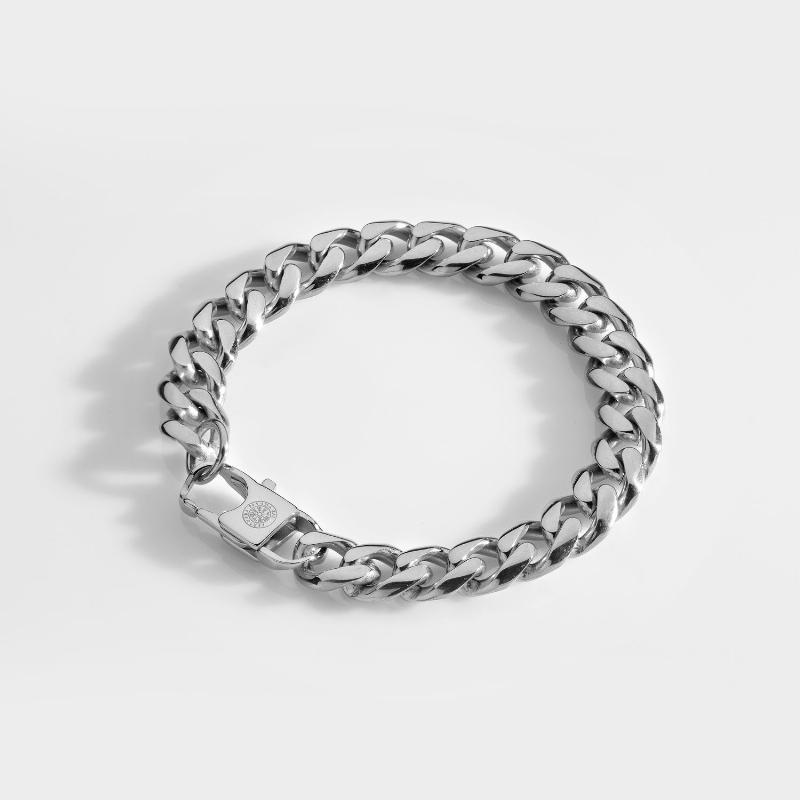 Sølvtonet Sequence Armbånd til Herre - Elegant Stil