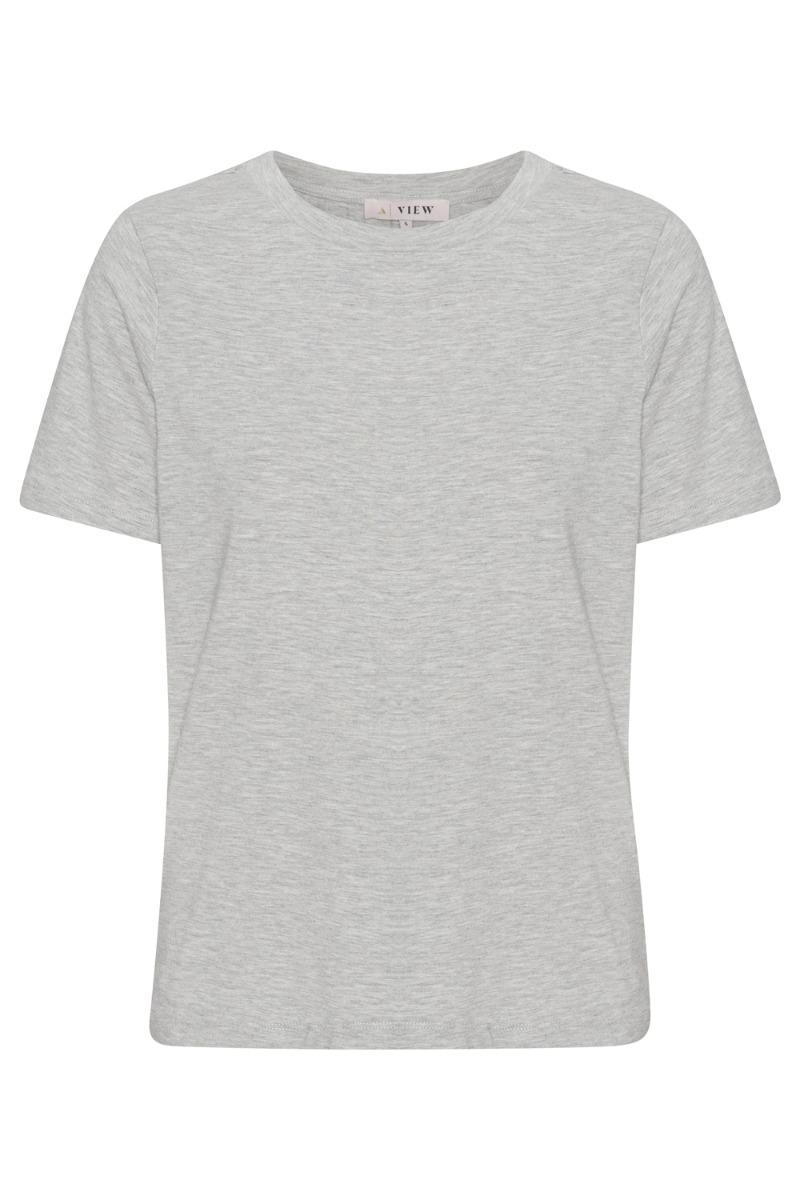 A-view - T-shirt - Stabil Top Ss - Lys Grå Melange Udsalg