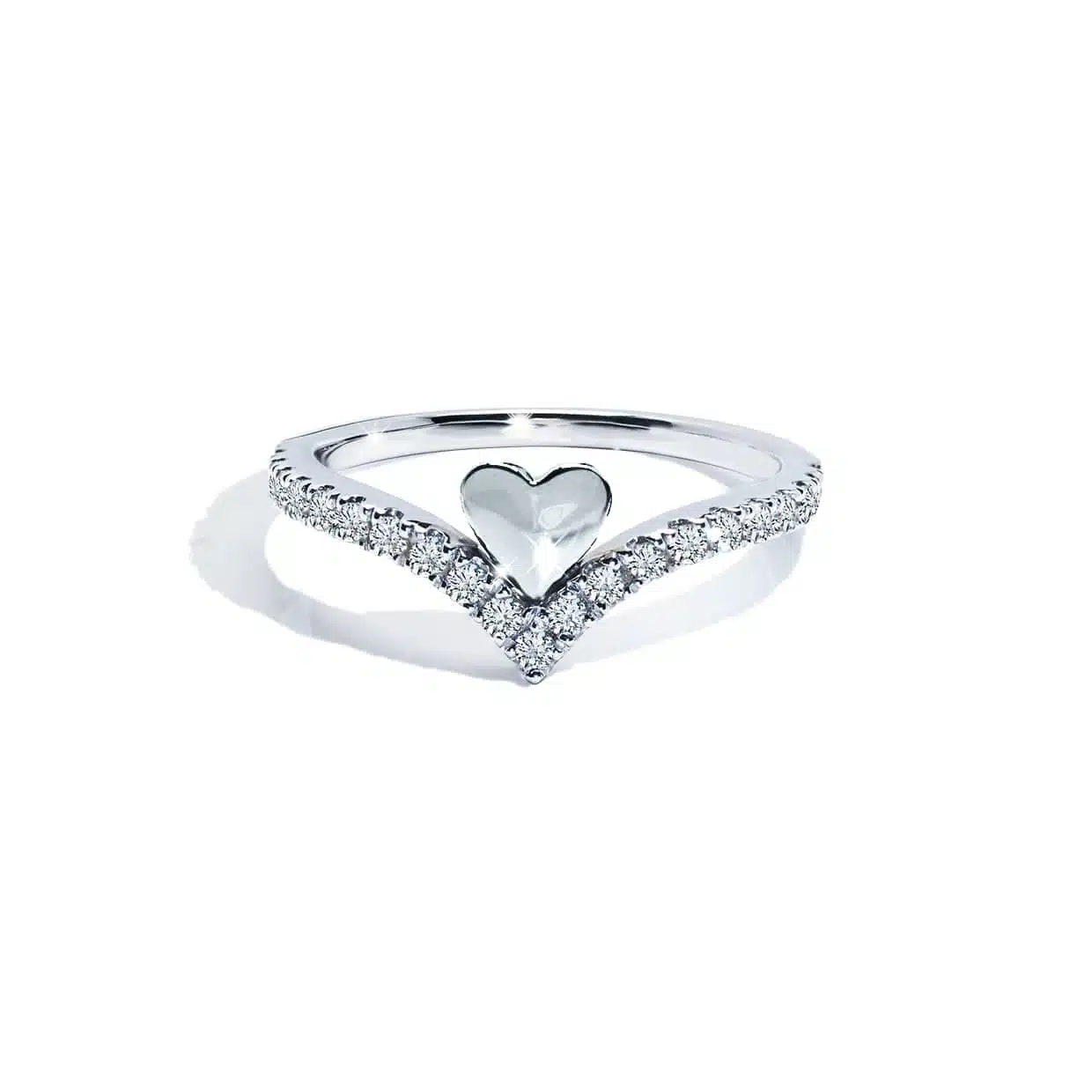 Loving V Hjerte Ring - Evig Kærlighed Smykke