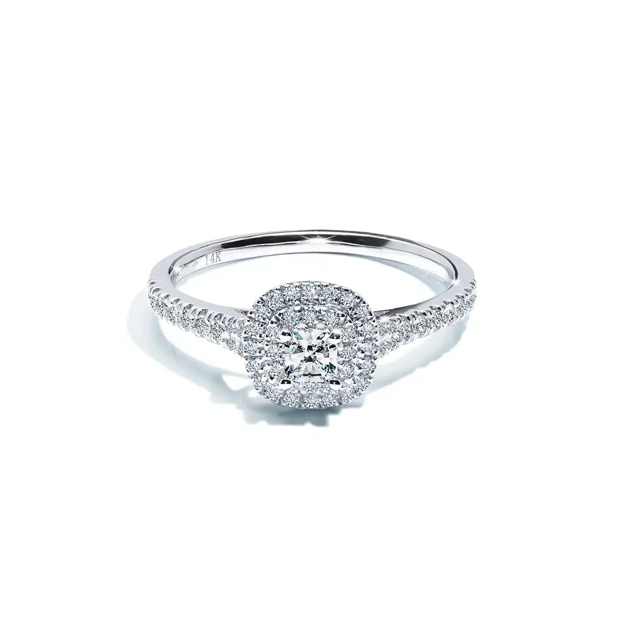Oxford Dobbelt Halo Radiant Ring i Sølv - Gaveidéer til Hende
