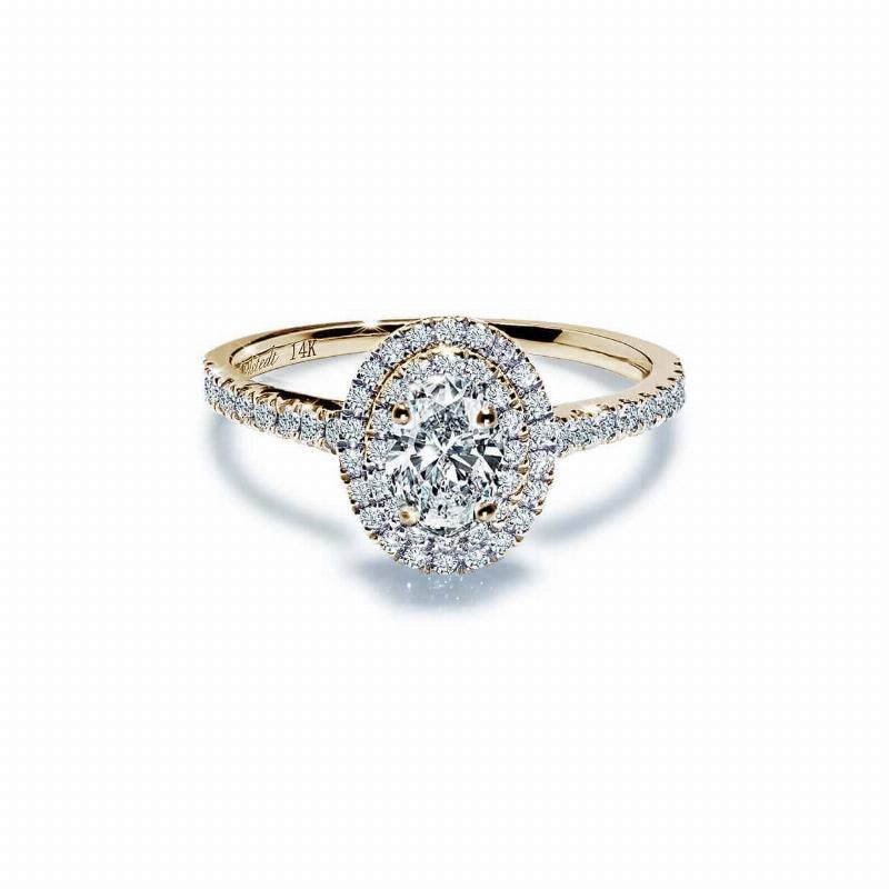 Oxford Dobbelt Oval Guld Ring - Elegant Cocktail Ring