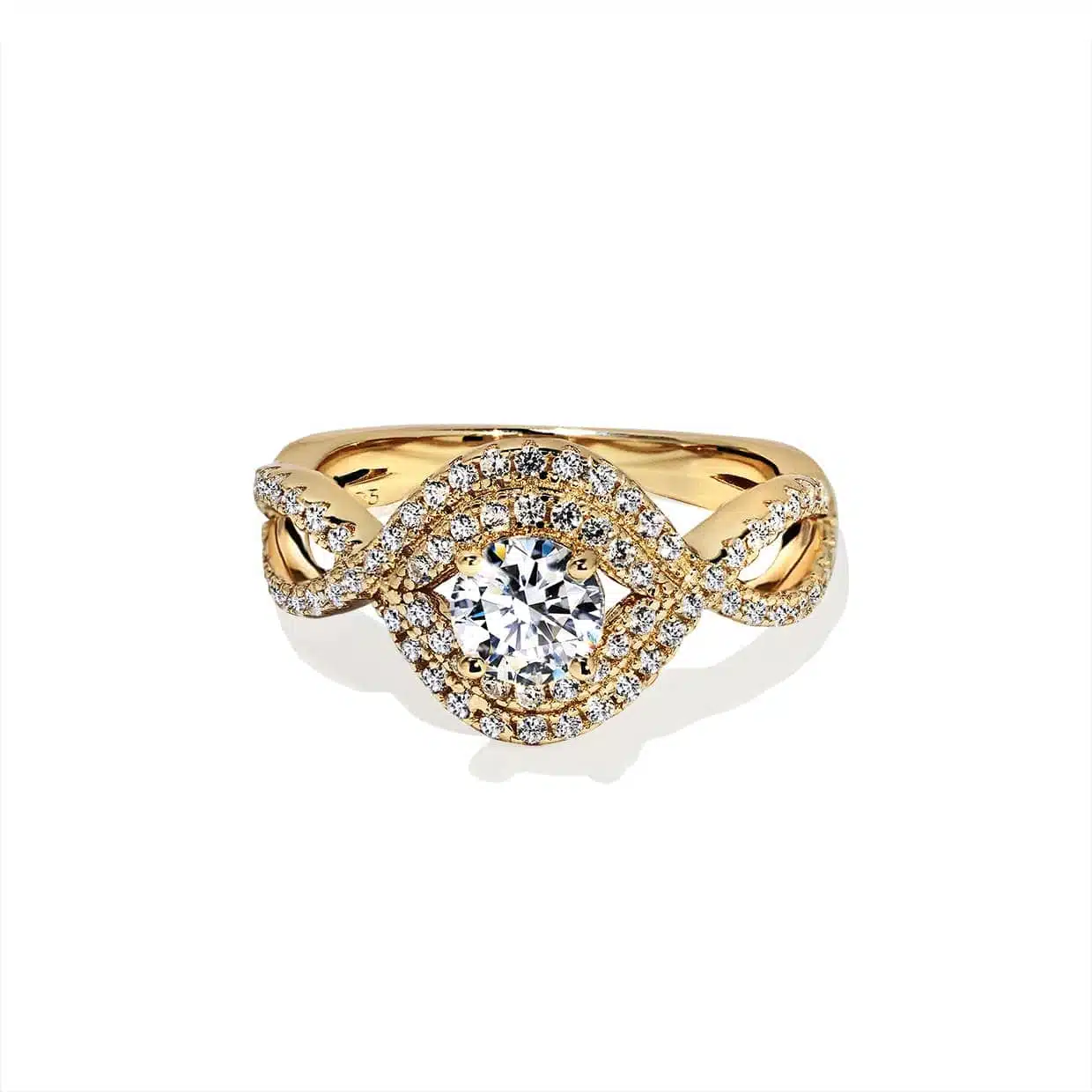 Oxford Dobbelt Halo Ring med Sten - Elegant Smykke til Hende