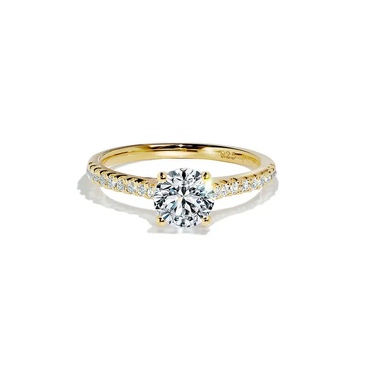 Oxford Solitaire Ring i Forgyldt Sterlingsølv - Gaveidéer