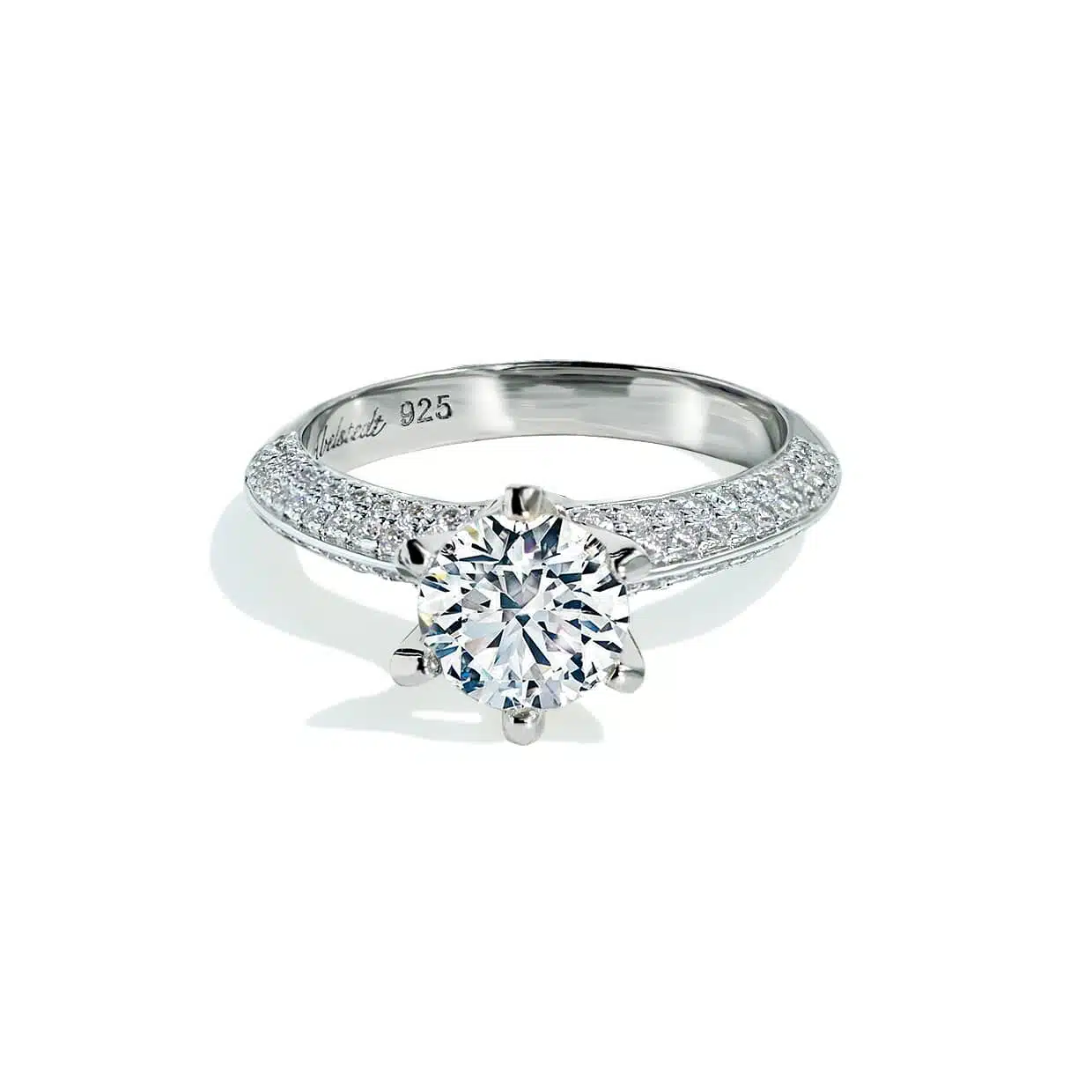 Oxford 6 Fatninger Solitaire Ring med Sidesten - Gaveidéer