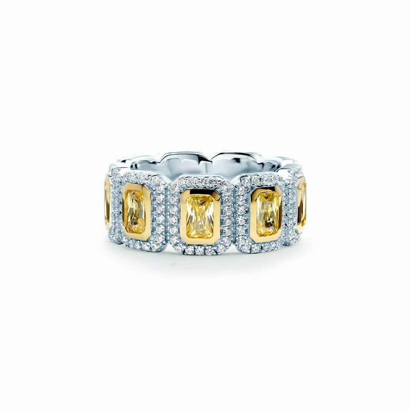 Oxford Gul Emerald Cut Evighedsring - Elegante Smykker