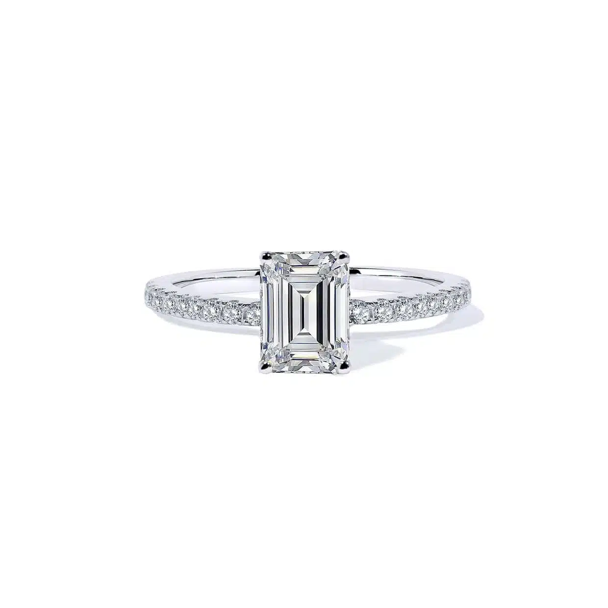 Oxford Hvid Radiant Solitaire Ring - Elegant Smykke til Gaver