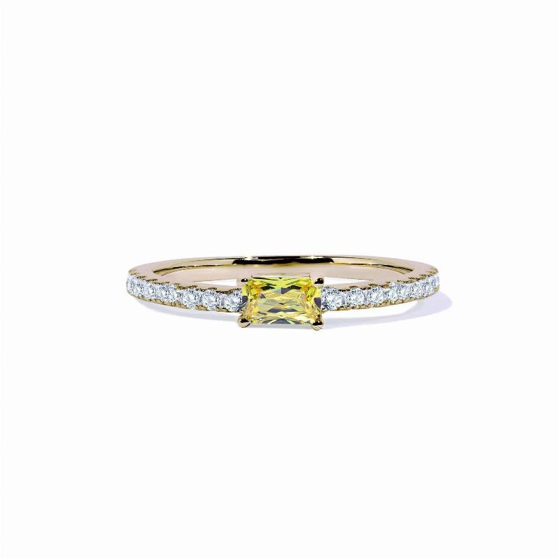 Oxford Gul Loveable Radiant Ring i Forgyldt Sølv