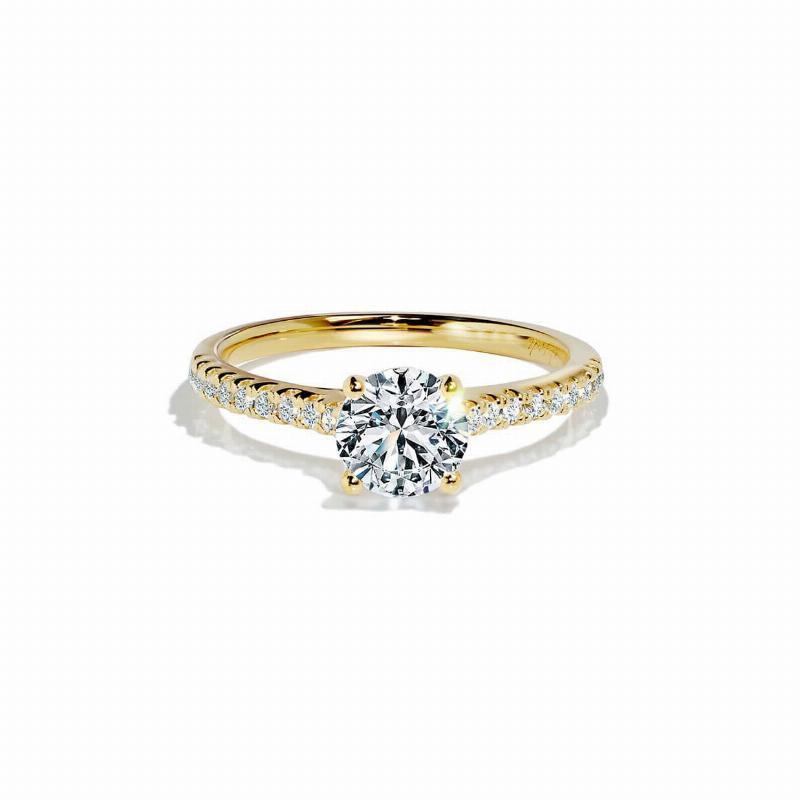 Amour Solitaire Forlovelsesring med Hvid Safir og Diamanter