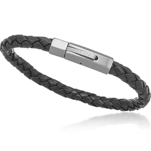 6mm Boloflet Læderarmbånd i Sort - Tidløst Design