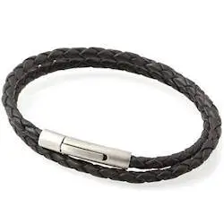 Læderarmbånd 4mm med mat bajonetlås - Hurtig levering!