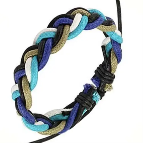 Multifarvet Læderarmbånd - Hurtig Levering fra Marjoe.dk